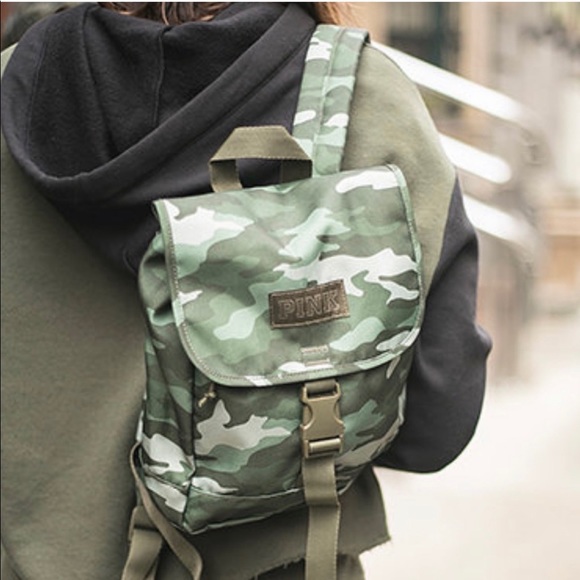 PINK Victoria's Secret Handbags - VS PINK camo backpack